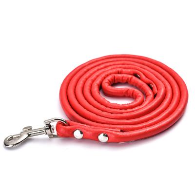 China Hot Selling PU Goods Various Color Cheap Pet Leather Stocked Cat Dog Pet Lead Leash for sale