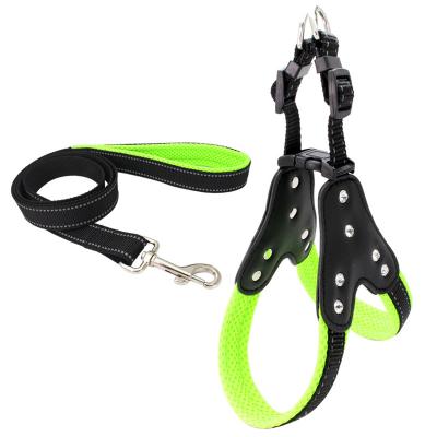 China Hot Selling Anti Bite Stocked Spike Rivet Pet Harness Leash Set Lightweight Thoughtful Dog Leash Pets Pet Lead for sale