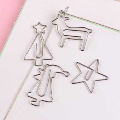 China Metal Stainless Steel Wire Shapes Stationery Christmas Paper Clip for sale