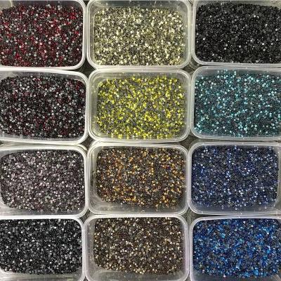 China From factory eco-friendly ss6-ss20 bulk package 14400pcs crystal glass flatback rhinestones fake stone wholesale hotfix non for clothes for sale