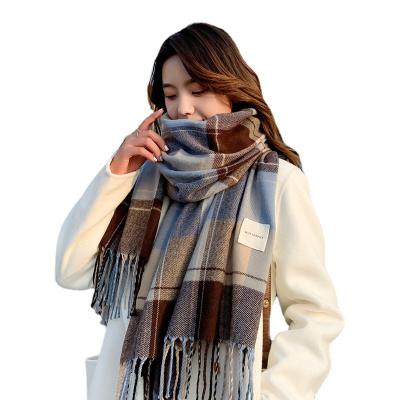 China Long Warm Plaid Shawl High Grade Cashmere Shawl Soft Shawls For Elegant Women for sale