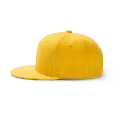 China COMMON Customized Snapback Hats 6 Panel Yellow Hat Embroidery Hot Selling Logo Plain 6 Panel Hip Hop Sport Cap for sale