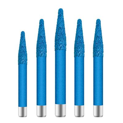 China Carbide Diamond Taper Vacuum Welded Bits Taper Relief Stone Cutting Router Stone Engraving Bits for sale