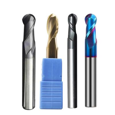 China Steel/45# Stainless Steel/Tools/HRC45 HRC55 HRC60 HRC65 2 Flutes Steel/Carbon Steel Carbide Ball Nose End Mill Abrasive Solid Carbide Sprial Ball Nose End Mill /4 for metal processing for sale