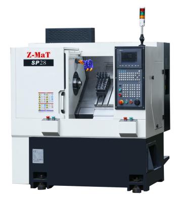 China Material Processing High Precision Bed CNC Slant Compact Lathe SP28 for sale