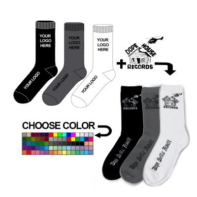 China Antibacterial Customize Design Knitted Calcetines Logo Socks Unisex Jacquard Custom Made for sale