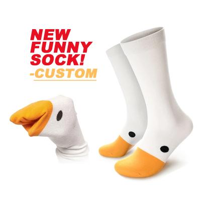 China 2021 New Fashion Duck And Chicken Design Cotton Antibacterial Crew Men Women Bangs Unisex for sale