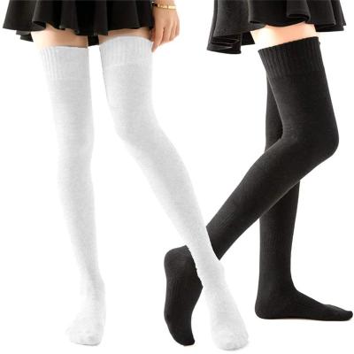 China Anti-Slip Extra Long Sock Cotton Over The Knee High Boot Stocking Thigh High School Women Custom Socks for sale