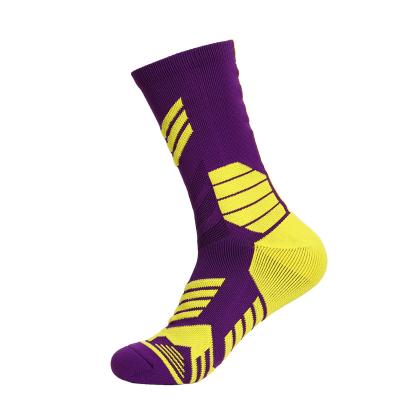 China DL-0016 Quality Breathable Basketball Hoops Cushion Crew Sports Athletic Socks for sale