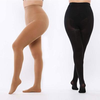 China Opaque Top Pantyhose Control Waist Tights For Women Opaque Plus Size Ladies Pantyhose for sale