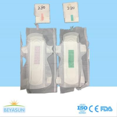 China Ladies Organic Cotton Anion Sanitary Napkin 280mm for sale