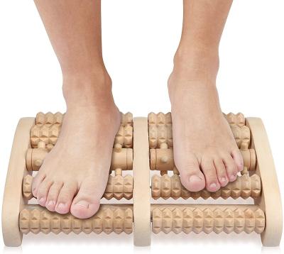 China Double Wooden Foot Shiatsu Foot Massager - Original with Tissue Kneading Bumps for Fasciitis Relief - Plantar Gift for Woman - Wood, Large for sale