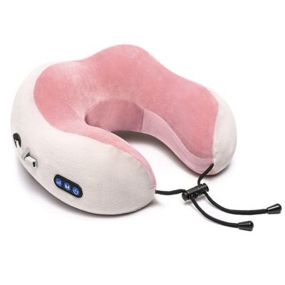 China Battery Operated Therapy Neck Pillow U Shape Vibrating Massage Neck Pillow for sale