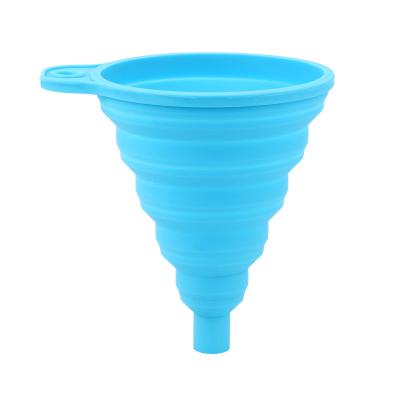 China Stocked Kitchen Instrument Accessories for Water Bottle Transfer Liquid Collapsible Silicone Oil Collapsible Funnel for sale