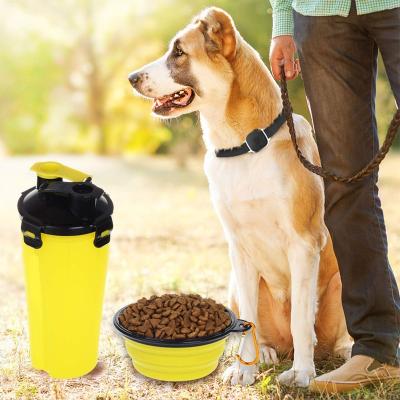 China 3 Viable In 1 Collapsible Dog Food Container Travel Water Bottle Bowl Dog Bowls To Increase Walking Camping for sale