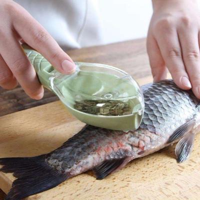 China Household Stocked Practical Fish Scale Planer With Cover Fish Scale Scraper Tool for sale