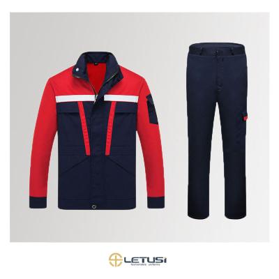 China Letusi Machinary Pocket Industry Anti-Static Flame Retardant Workwear Men's Custom Worker Uniform for sale