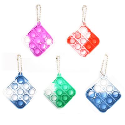 China Play Game Mini Keychains Pop Sound Unicorn fidgety person toys Push Bubble Snaps Game Toy Sensory Toys Relieve Stress for sale