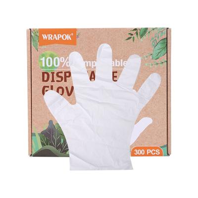 China Eco-friendly Biodegradable Compostable Plastic Household Disposable PLA PBAT 100% Cornstarch Kitchen Glovess for sale