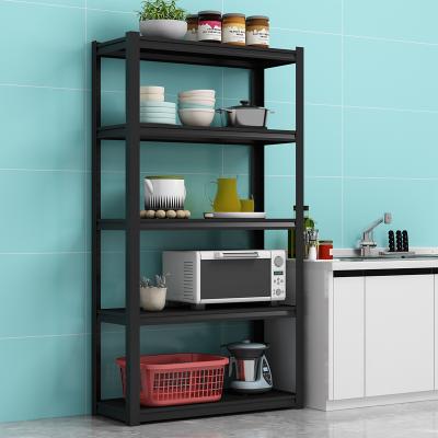 China Single Stain Supermarket Black Household Shelf Shelf Storage Rack Storage Rack Set OEM Stocked Finished Hot Products for sale