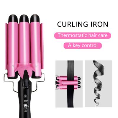 China Hot Selling Ceramic Egg Iron Home.Hotel.salon Hair Styling Tools Professional Automatic Hair Curler 3 Barrel Wand Hair Curler for sale