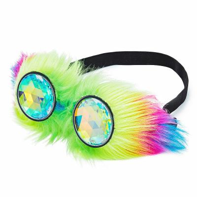 China Newest Party Sunglasses Men Women Party Steampunk Glasses With Rainbow Crystal Glass Lens Gothic Punk Sunglasses Kaleidoscope Glasses for sale