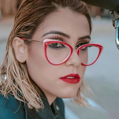 China Cat Eye Hot Selling 2020 New Fashion Retro Female Cateye Optical Glasses Frames Cat Eye Women Glasses Frames for sale