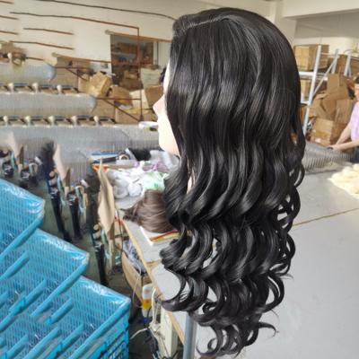 China 2019 Fashion Factory Women's Long Body Curly Hair Wig Water Wave Synthetic Lace Wig Cheap Direct Realistic Full Wave Wig for sale