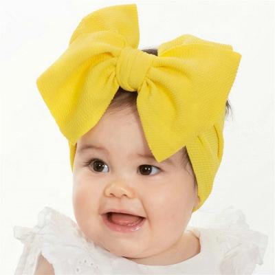 China Trending image 2021 new arrivals candy colors elastic newborn turban bows baby headbands head bands for boys girls for sale