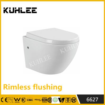 China Double-Flow Bathroom Vanity Modern Design Rimless One Piece Chaozhou Wall Hung WC Toilet Bowl for sale