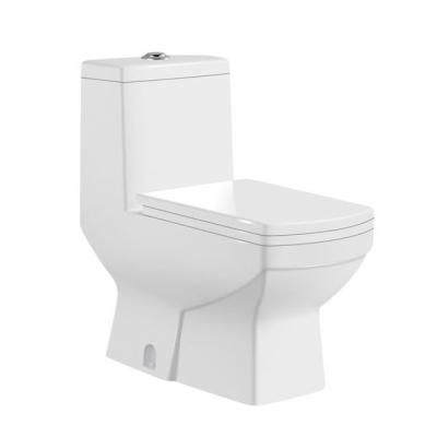 China Luxury Bathroom Washdown Toilet Bowl Double-Flow WC Maker Square Design One-Piece Toilet for sale