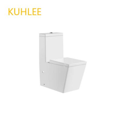 China Luxury Square Washdown Sanitary Ware Double-Flow Shape Toilet One-Piece High Quality for sale