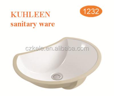 China Ceramic Round Bowl Bathroom Porcelain Vessel Sink White Ceramic Basin 102 for sale