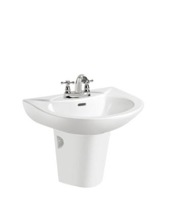 China Modern Cheap Ceramic Bathroom Wash Hand Basin Free Sizes With Half Pedestal KL-2053B for sale