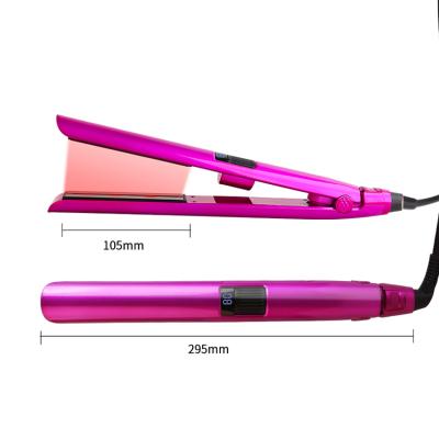 China Hotel Customized 3d Flat Iron Hair Straightener Latest Professional LCD Monitor Infrared Ion Hair Floating Ceramic Panel for sale