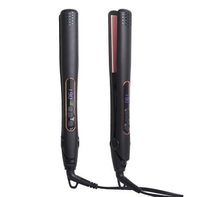 China Hotel Rose Gold Hair Straightener Titanium Flat Electronic Hair Iron Hair Straightener Customized LOGO for sale