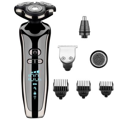 China Amazon Hot Selling Triple Blade 4 in 1 Multifunctional Waterproof Rotary Trimmer Men's Facial Hair Remover USB Hair Remover Razor Electric Shaver for sale