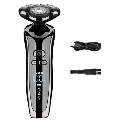 China Multifunctional Waterproof IPX7 Triple Blade Fast Charging Digital LED Display Electric Shaver Five Head Facial Cleaning Men Black for sale