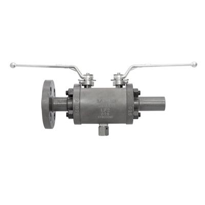 China Forging Diameter DBB Full Ball High Pressure Double Flange Three Piece Low Temperature Welding Manual Ball Valve for sale