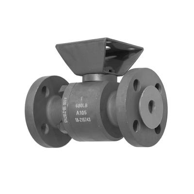 China Flanged Pneumatic Ball Valve Connection Bracket Q641F600LB Flange Ball Valve With Forged Steel Two Piece Soft Seal for sale