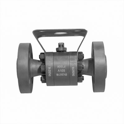 China Flanged Ball Valve Forged Steel Electric Three Piece Ball Valve With Connection Bracket 900LB Pneumatic Integral Flange Ball Valve for sale