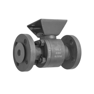 China Flanged Ball Valve Forged Steel Two Piece Soft Seal With Connection Bracket Q641F600LB Pneumatic Flange Ball Valve for sale