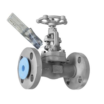 China Flanged Globe Valve Forged Steel Integral Low Temperature Flange LF2 Forged Globe Valve for sale