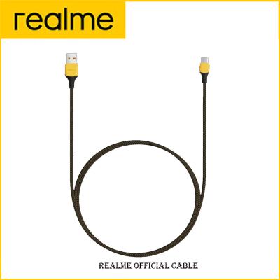 China Realme Original 1m USB-C Type-C Faster Charging 3A High Current Nylon Cable Strip Black And Yellow Mobile Phone Realme Supports Up To 27W Fast Charging for sale