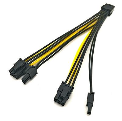 China Automotive PCI-e 8 Pin Crimp Female Connectors To Dual 8Pin 6+2pin Male PCI Express Power Supply Adapter Cable Harness for sale