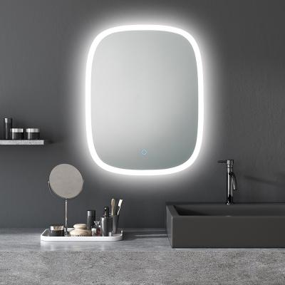 China Drum Shape Magnifying Unstitched Acrylic View Led Mirror Decorated Wall Hung Bathroom LED Light Mirror for sale