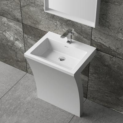 China Modern Solid Outdoor Wash Basin Bathroom Sink Freestanding Hexagon Freely Holding Sanitary Ware for sale