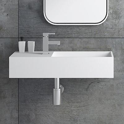 China Modern Wall Hung Bathroom Sink Hand Wash Basin For Modern Hotel Outdoor Artificial Stone Cabinet Commercial Solid Basins for sale