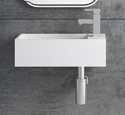 China Bathroom Lavabo Modern Solid Outdoor Basin Wash Basin White Cast Small Size White Marble Stone Rectangular Basin for sale