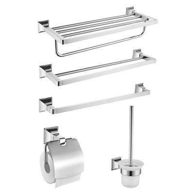 China Wall Mounted High Quality Viable Chrome Bathroom Accessories Set Stainless Steel Towel Rack Toothbrush Holder Brass Towel Rack for sale